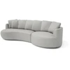Citysofa 4 vietų dešinioji kampinė sofa Belleville - Sidabro