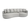 Citysofa 4 vietų dešinioji kampinė sofa Belleville - Sidabro