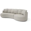 Citysofa 4 vietų dešinioji kampinė sofa Belleville - Kreminė