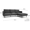 Citysofa 4 vietų dešinioji kampinė sofa Brera - Tamsiai pilka