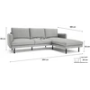 Citysofa 4 vietų dešinioji kampinė sofa Brera - Pilka