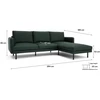 Citysofa 4 vietų dešinioji kampinė sofa Brera - Žalia