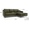 Citysofa 4 vietų dešinioji kampinė sofa Alfama - Žalia