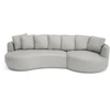 Citysofa 4 vietų dešinioji kampinė sofa Belleville - Sidabro