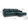 Citysofa 4 vietų dešinioji kampinė sofa Alfama - Gili mėlyna