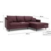 Citysofa 4 vietų dešinioji kampinė sofa Alfama - Bordo