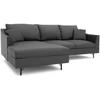 Citysofa 4 vietų kairioji kampinė sofa Alfama - Tamsiai pilka