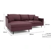 Citysofa 4 vietų kairioji kampinė sofa Alfama - Bordo