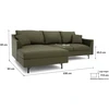 Citysofa 4 vietų kairioji kampinė sofa Alfama - Žalia