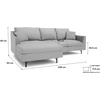 Citysofa 4 vietų kairioji kampinė sofa Alfama - Pilka