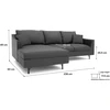 Citysofa 4 vietų kairioji kampinė sofa Alfama - Tamsiai pilka