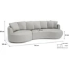 Citysofa 4 vietų kairioji kampinė sofa Belleville - Sidabro