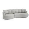 Citysofa 4 vietų kairioji kampinė sofa Belleville - Sidabro