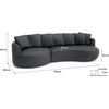 Citysofa 4 vietų kairioji kampinė sofa Belleville - Pilka
