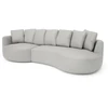 Citysofa 4 vietų kairioji kampinė sofa Belleville - Sidabro