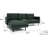 Citysofa 4 vietų kairioji kampinė sofa Brera - Žalia