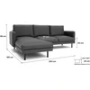 Citysofa 4 vietų kairioji kampinė sofa Brera - Tamsiai pilka