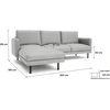 Citysofa 4 vietų kairioji kampinė sofa Brera - Pilka
