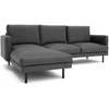 Citysofa 4 vietų kairioji kampinė sofa Brera - Tamsiai pilka
