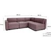 Citysofa 4 vietų kampinė modulinė sofa GRACIA - Dulsvai rožinė