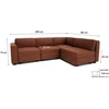Citysofa 4 vietų kampinė modulinė sofa GRACIA - Terakota