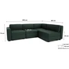 Citysofa 4 vietų kampinė modulinė sofa GRACIA - Žalia