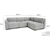Citysofa 4 vietų kampinė modulinė sofa GRACIA - Pilka