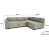 Citysofa 4 vietų kampinė modulinė sofa GRACIA - Smėlio pilka