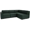 Citysofa 4 vietų kampinė modulinė sofa GRACIA - Žalia