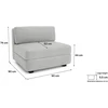 Citysofa Didelis vienetinis modulis GRACIA - Pilka