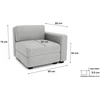 Citysofa Galinis modulis GRACIA - Pilka