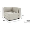 Citysofa Kampinis modulis GRACIA - Kreminė smėlio