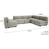 Citysofa U formos modulinė sofa GRACIA 160x340x230 cm - Smėlio pilka