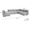Citysofa U formos modulinė sofa GRACIA 160x340x230 cm - Pilka