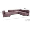 Citysofa U formos modulinė sofa GRACIA 160x340x230 cm - Dulsvai rožinė