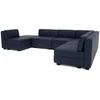 Citysofa U formos modulinė sofa GRACIA 160x340x230 cm - Tamsiai mėlyna