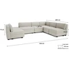 Citysofa U formos modulinė sofa GRACIA 160x340x230 cm - Kreminė smėlio