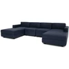 Citysofa U formos modulinė sofa GRACIA 180x320x180 cm - Tamsiai mėlyna