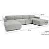 Citysofa U formos modulinė sofa GRACIA 180x320x180 cm - Pilka