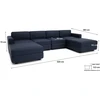 Citysofa U formos modulinė sofa GRACIA 180x320x180 cm - Tamsiai mėlyna