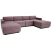 Citysofa U formos modulinė sofa GRACIA 180x320x180 cm - Dulsvai rožinė
