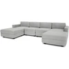 Citysofa U formos modulinė sofa GRACIA 180x320x180 cm - Pilka