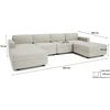 Citysofa U formos modulinė sofa GRACIA 180x320x180 cm - Kreminė smėlio