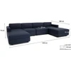 Citysofa U formos modulinė sofa GRACIA 180x340x180 cm - Tamsiai mėlyna