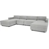 Citysofa U formos modulinė sofa GRACIA 180x340x180 cm - Pilka