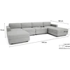 Citysofa U formos modulinė sofa GRACIA 180x340x180 cm - Pilka