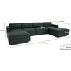 Citysofa U formos modulinė sofa GRACIA 180x340x180 cm - Žalia