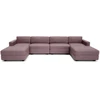 Citysofa U formos modulinė sofa GRACIA 180x360x180 cm - Dulsvai rožinė