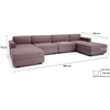 Citysofa U formos modulinė sofa GRACIA 180x360x180 cm - Dulsvai rožinė