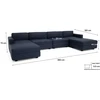 Citysofa U formos modulinė sofa GRACIA 180x360x180 cm - Tamsiai mėlyna